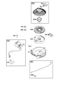 Flywheel, Ignition, And Starter Group Diagram and Parts List for 8P502-0134-H1  Briggs and Stratton Engine